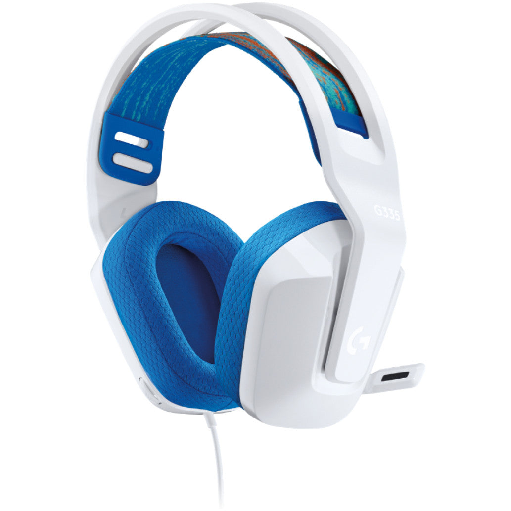 Slušalke Logitech G335 gaming žične naglavne 2x 3,5mm stereo z mikrofonom tudi za Xbox® PlayStation® Nintendo Switch™ - bele (981-001018)
