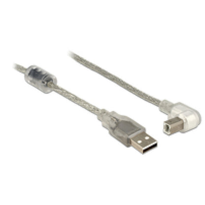 Kabel USB 2.0 A=>B 0,5m Delock dvojno pklopljen kotni