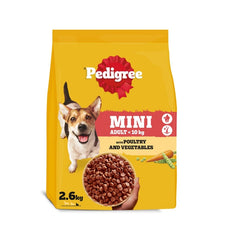 PEDIGREE Mini Adult, briketi, perutnina in zelenjava, 2.6 kg