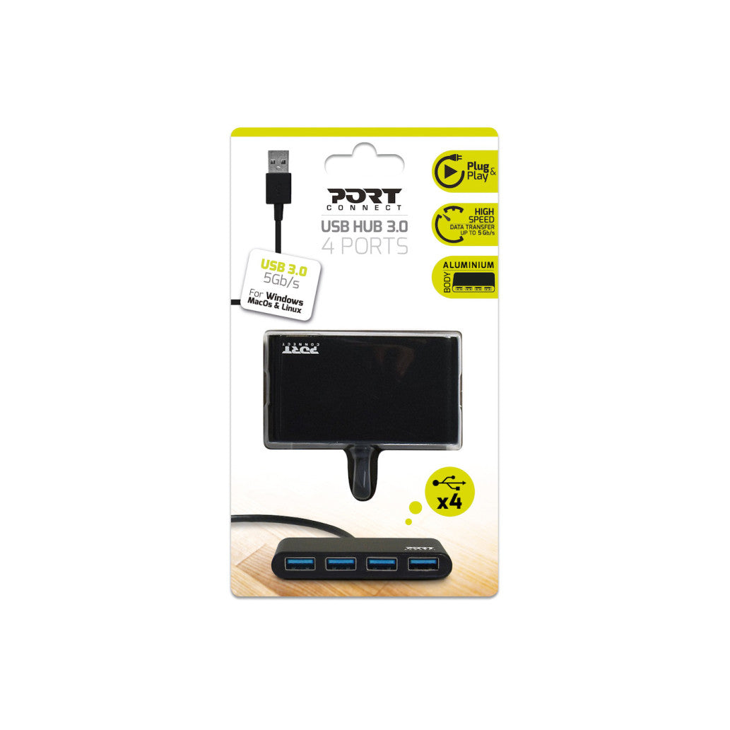 HUB USB 3.0 4portni Port v Alu ohišju (900121)