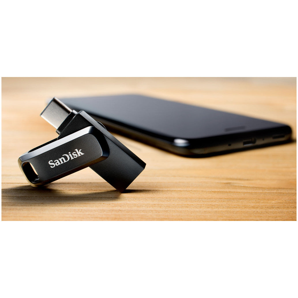 Spominski ključek 512GB USB-C Sandisk Dual Drive Go 150MB/s plastičen brez pokrovčka črn (SDDDC3-512G-G46)
