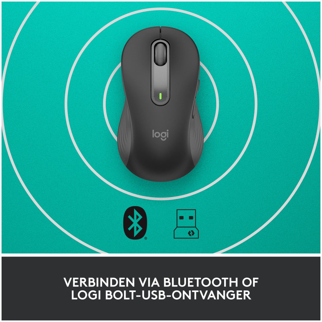 Miš brezžična + Bluetooth Logitech M650L 4000DPI za levičarje grafitna za levičarje (910-006239)