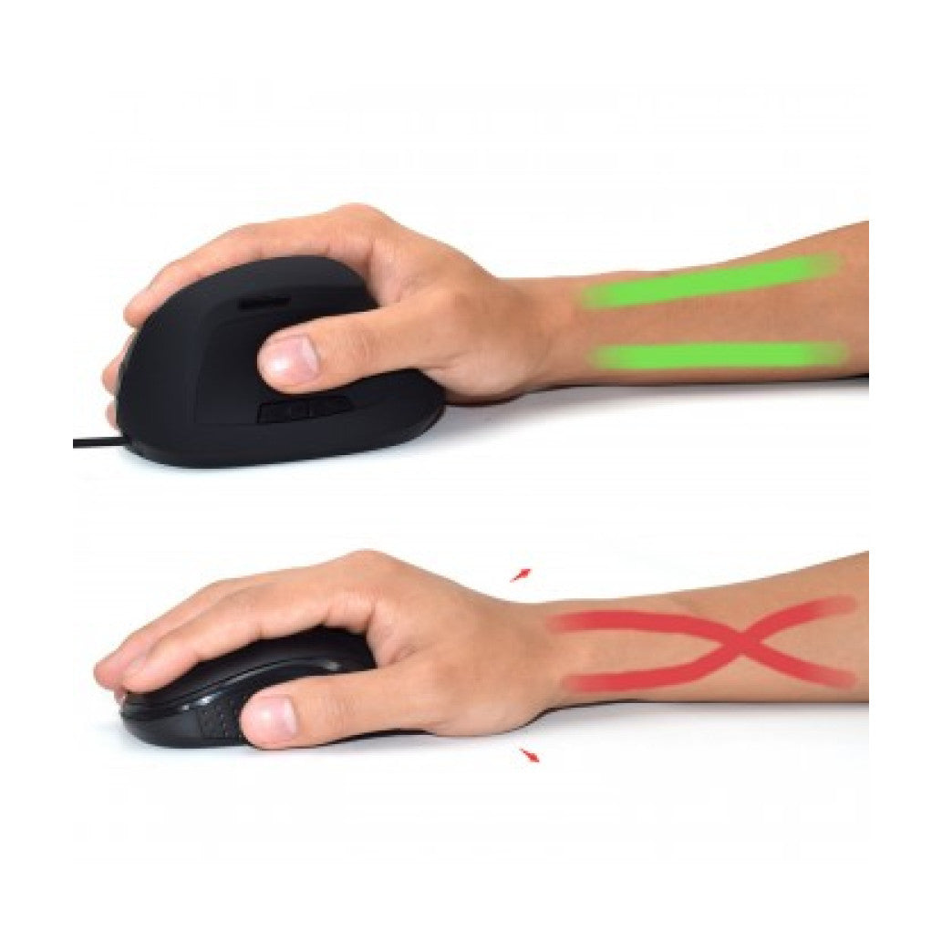 Miš Ewent USB optična Ergonomic Vertical 1800dpi črna (EW3157)