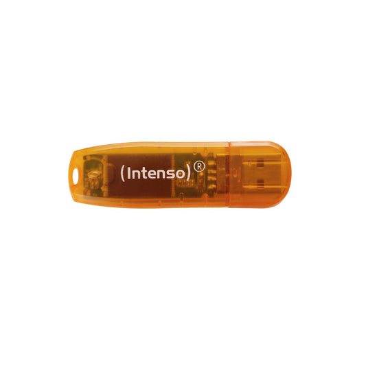 Spominski ključek 64GB USB 2.0 Intenso Rainbow Line 28MB/s 6,5MB/s - plastičen/s pokrovčkom/oranžen (3502490)
