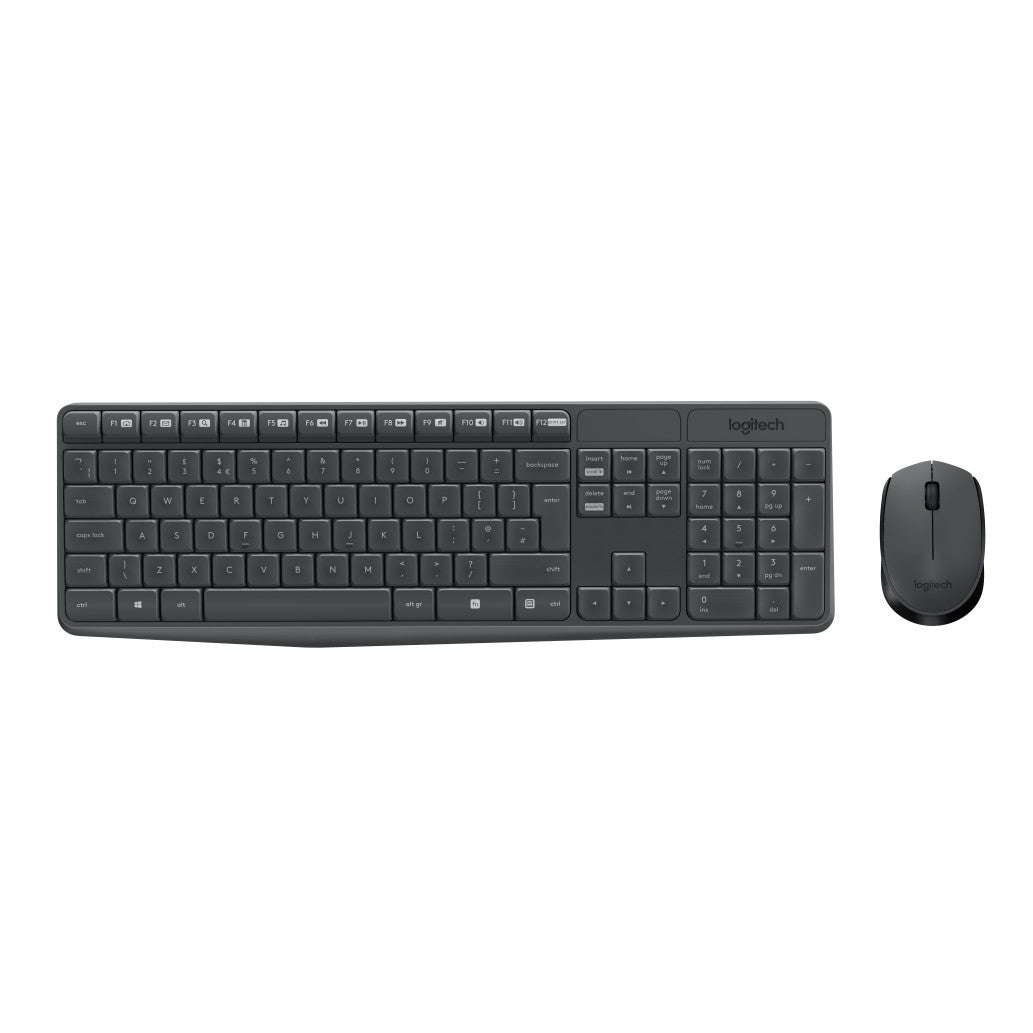 Tipkovnica in miš Logitech brezžična desktop MK235 SLO črna (920-008031)