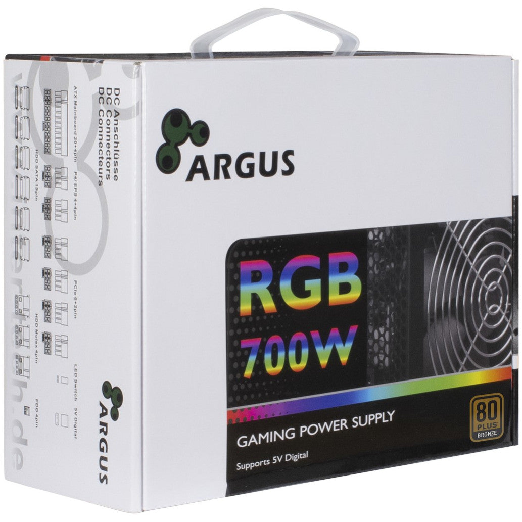 Napajalnik - 700W Inter-Tech Argus 80Plus Bronze 88% ATX12V 2.3 Non modular 140mm RGB črna (88882173)