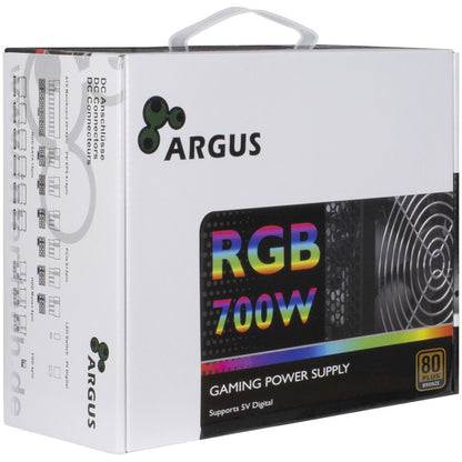 Napajalnik - 700W Inter-Tech Argus 80Plus Bronze 88% ATX12V 2.3 Non modular 140mm RGB črna (88882173)
