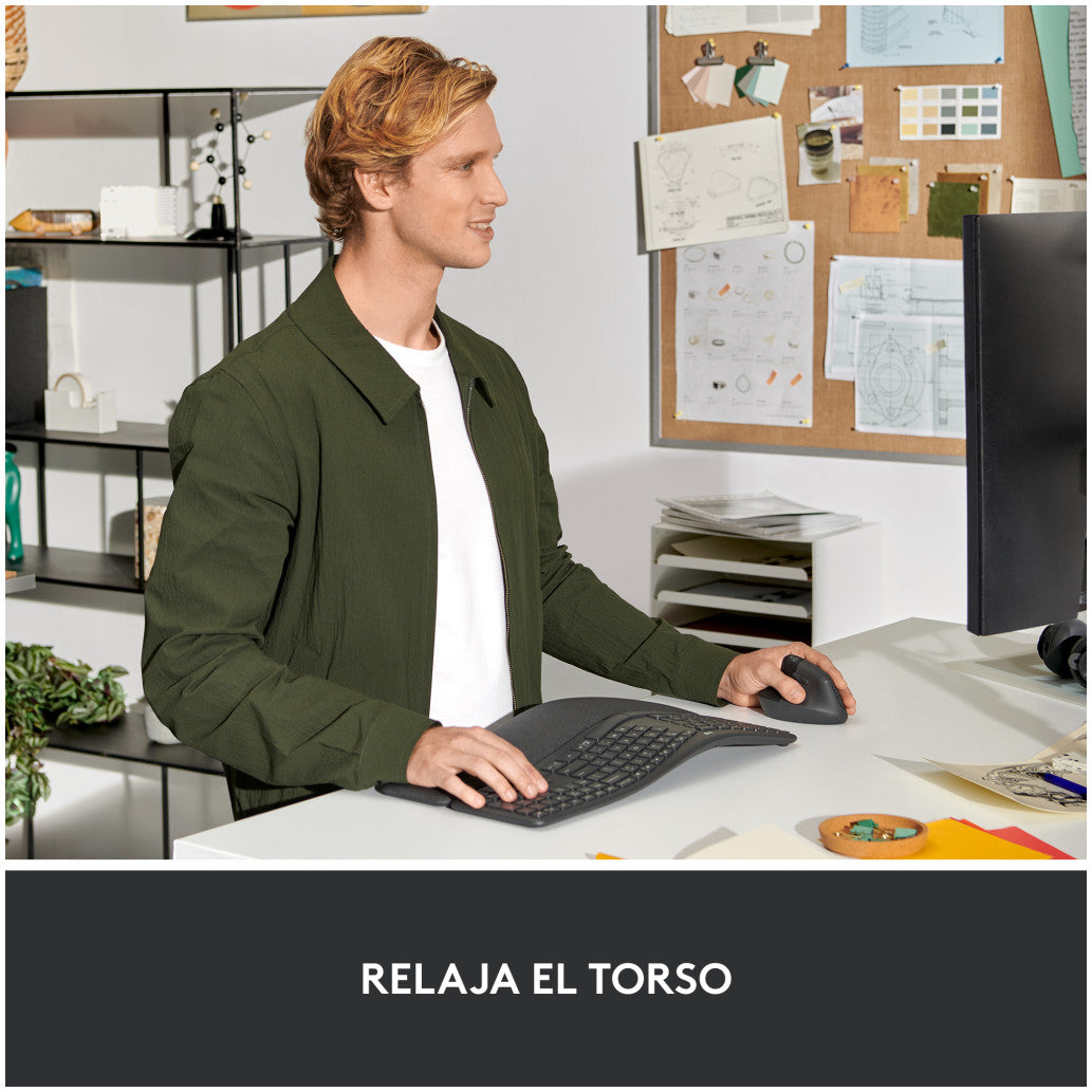 Miš brezžična + Bluetooth Logitech Lift Vertical za levičarje 4000DPI ergonomična grafitna (910-006474)