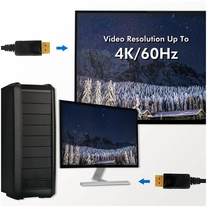 Kabel DisplayPort(m)=>DisplayPort(m) v1.2 2,00m 4K/60Hz CCS pozlačeni konektorji črn LogiLink (CD0101)