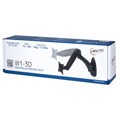 Nosilec za LCD monitor 33 - 68,6 cm (13"–32") do 8kg nagibni gor/dol/levo/desno plinska vzmet Arctic W1-3D črn