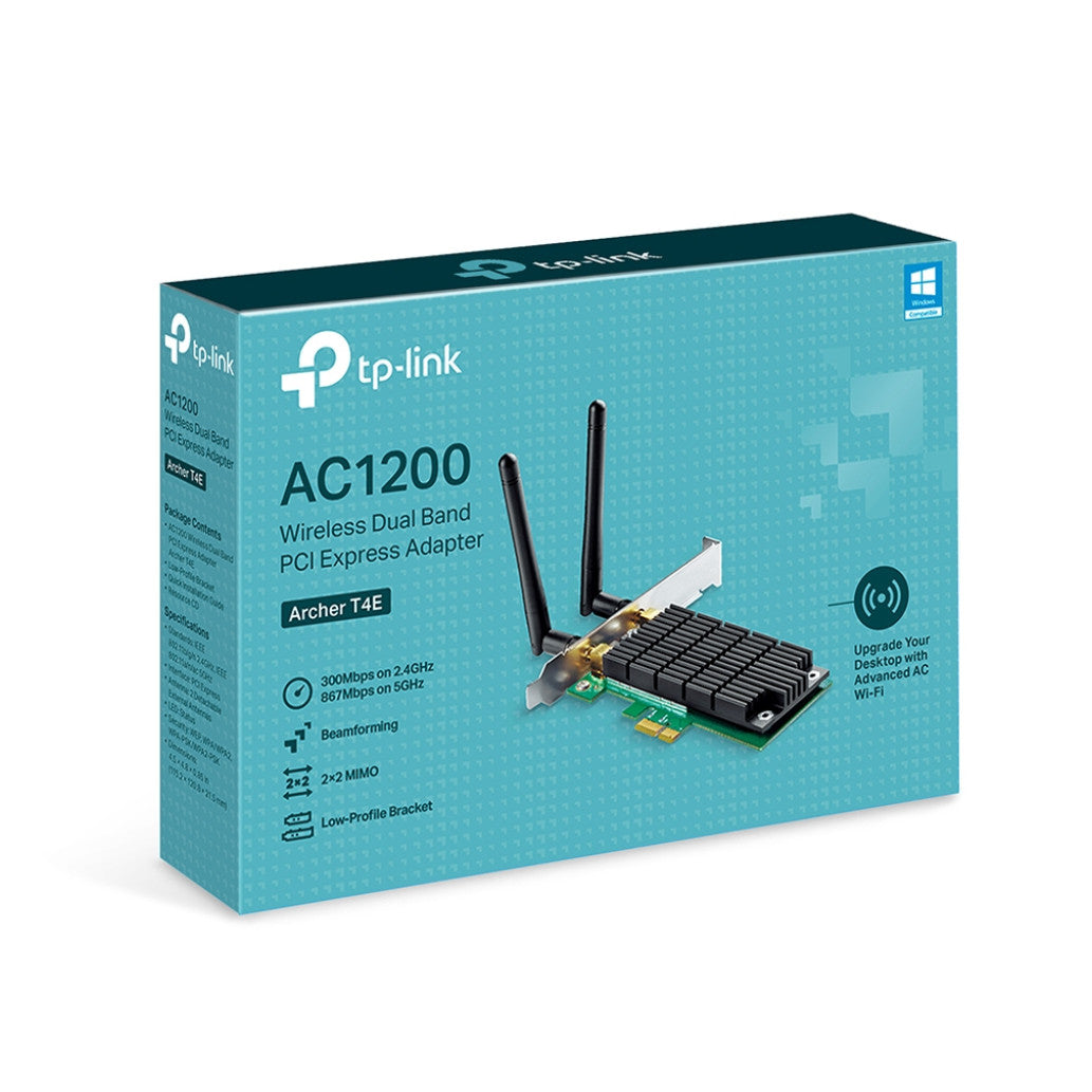 Brezžični mrežni adapter PCIe TP-Link WiFi5 802.11ac AC1200 867Mbit/s Dualband 2x antena (ARCHER T4E)