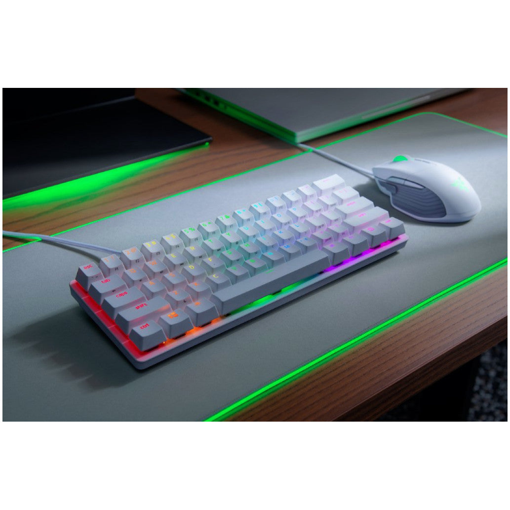 Tipkovnica Razer Huntsman Mini Mercury Clicky Optical Switch US SLO gravura