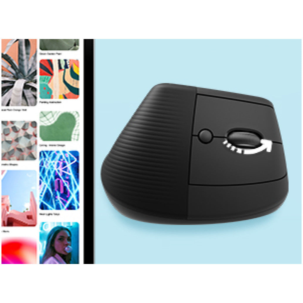 Miš brezžična + Bluetooth Logitech Lift Vertical za levičarje 4000DPI ergonomična grafitna (910-006474)