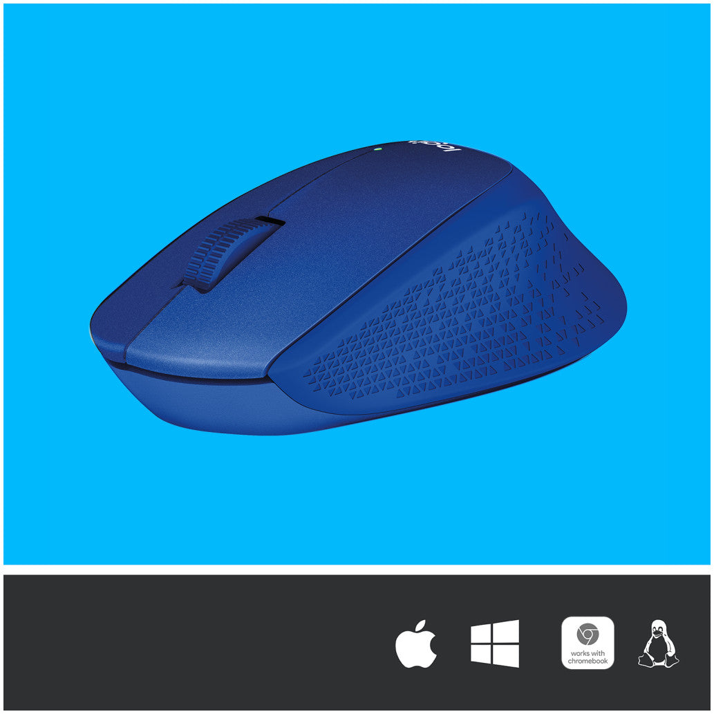 Miš Logitech brezžična optična M330 modra silent plus (910-004910)