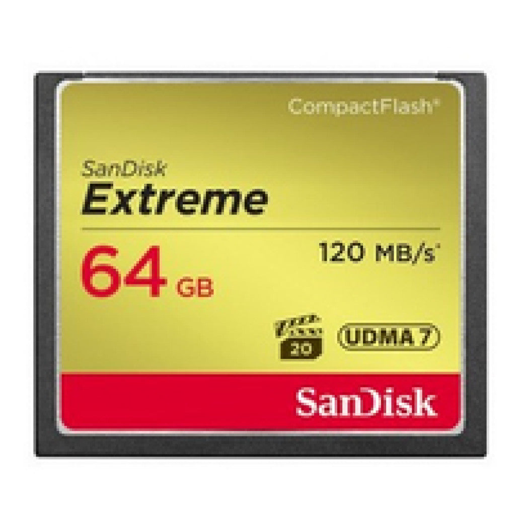 Spominska kartica Compact Flash 64GB Sandisk Extreme UDMA7 120MB/s/85MB/s VPG-20 (SDCFXSB-064G-G46)