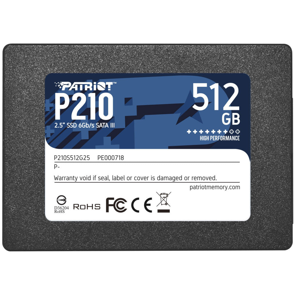 Disk SSD 6,4cm (2,5") SATA3 512GB Patriot P210 2,5" 520/430MB/s (P210S512G25)