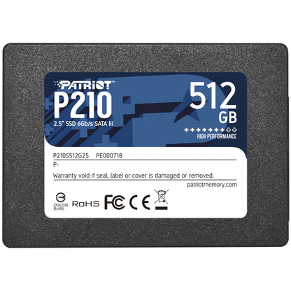 Disk SSD 6,4cm (2,5") SATA3 512GB Patriot P210 2,5" 520/430MB/s (P210S512G25)