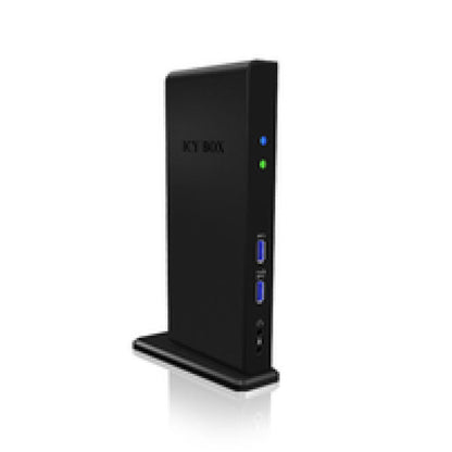 Priklopna postaja USB-A =>Icy Box IB-DK2241AC HDMI DVI 4xUSB2.0, 3xUSB3.0 1xLAN 2x3,5mm (20850)