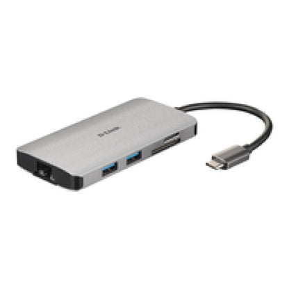 Priklopna postaja USB-C => D-LINK USB-C  8 v 1  HUB HDMI 4K USB 3.0 100W microSD/SD