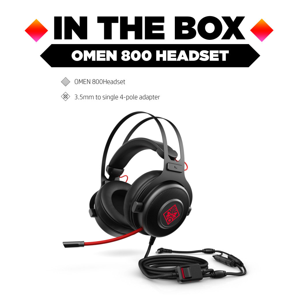 Slušalke HP 3.5 OMEN 800 Headset Gaming z mikrofonom (1KF76AA)