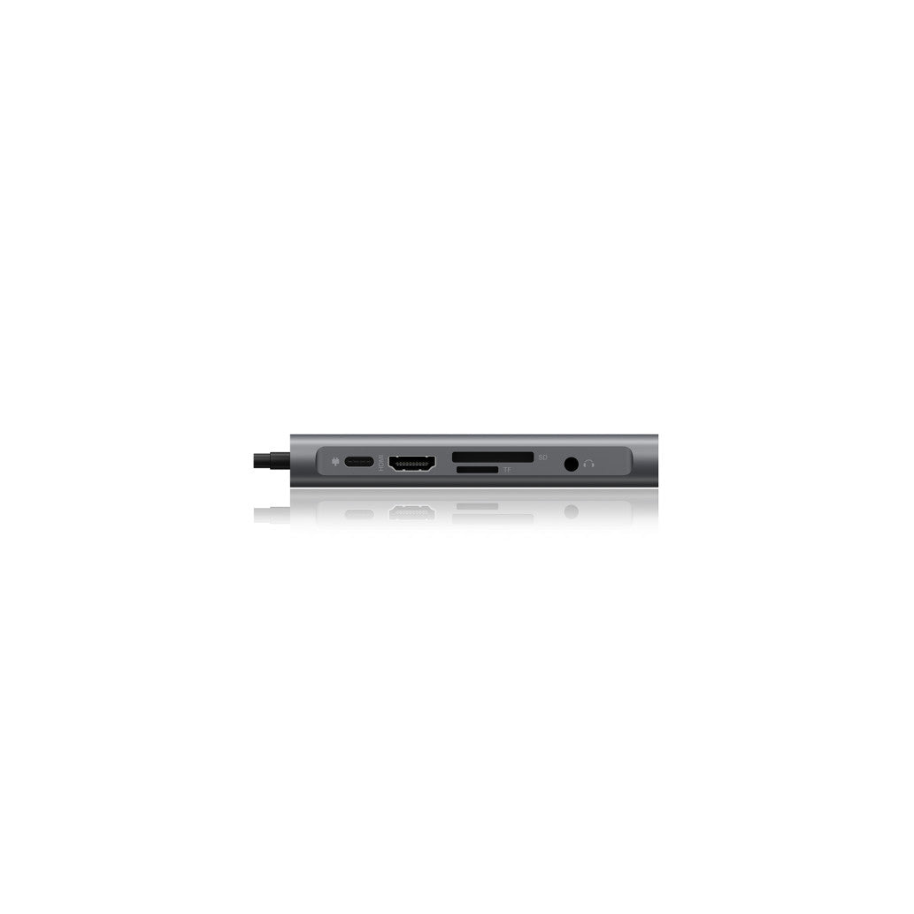 Priklopna postaja USB-C => 3x USB tip A 1xUSB-C PD 100W 1x HDMI 1x VGA 1x RJ45 1x 3,5mm avdio 1x čitalec kartic SD/microSD Icybox (IB-DK4040-CPD)