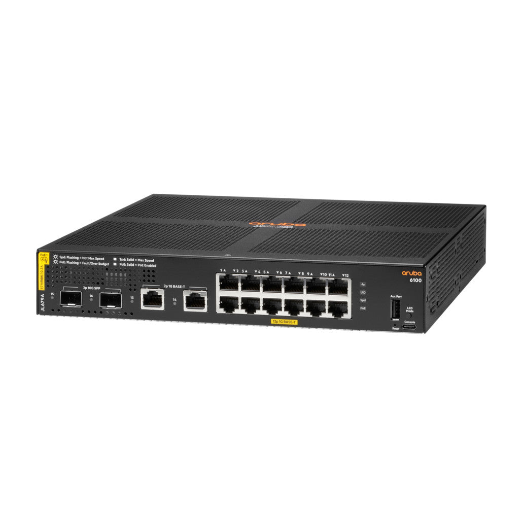 STIKALO 16-PORT 2x SFP+ HPE Aruba 6100 12G Class4 100/1000 PoE+ Managed Rackmount (JL679A)