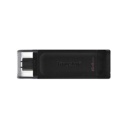 Spominski ključek 64GB USB-C Kingston DT70 - plastičen/s pokrovčkom/črn (DT70/64GB)