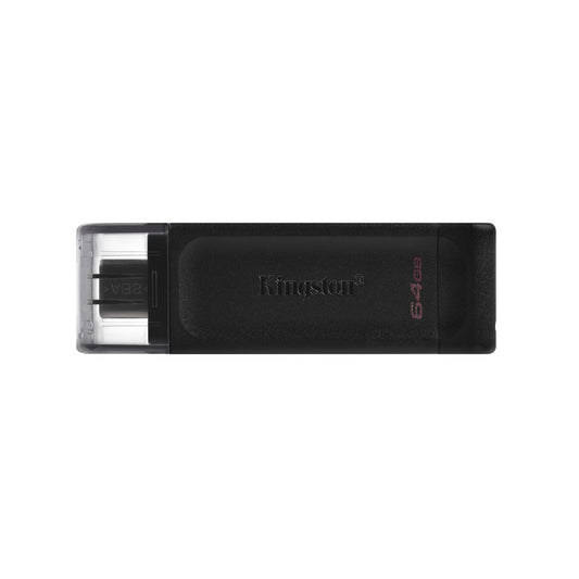 Spominski ključek 64GB USB-C Kingston DT70 - plastičen/s pokrovčkom/črn (DT70/64GB)