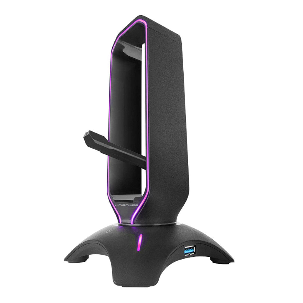 Držalo LC Power za slušalke in bungee za miško RGB