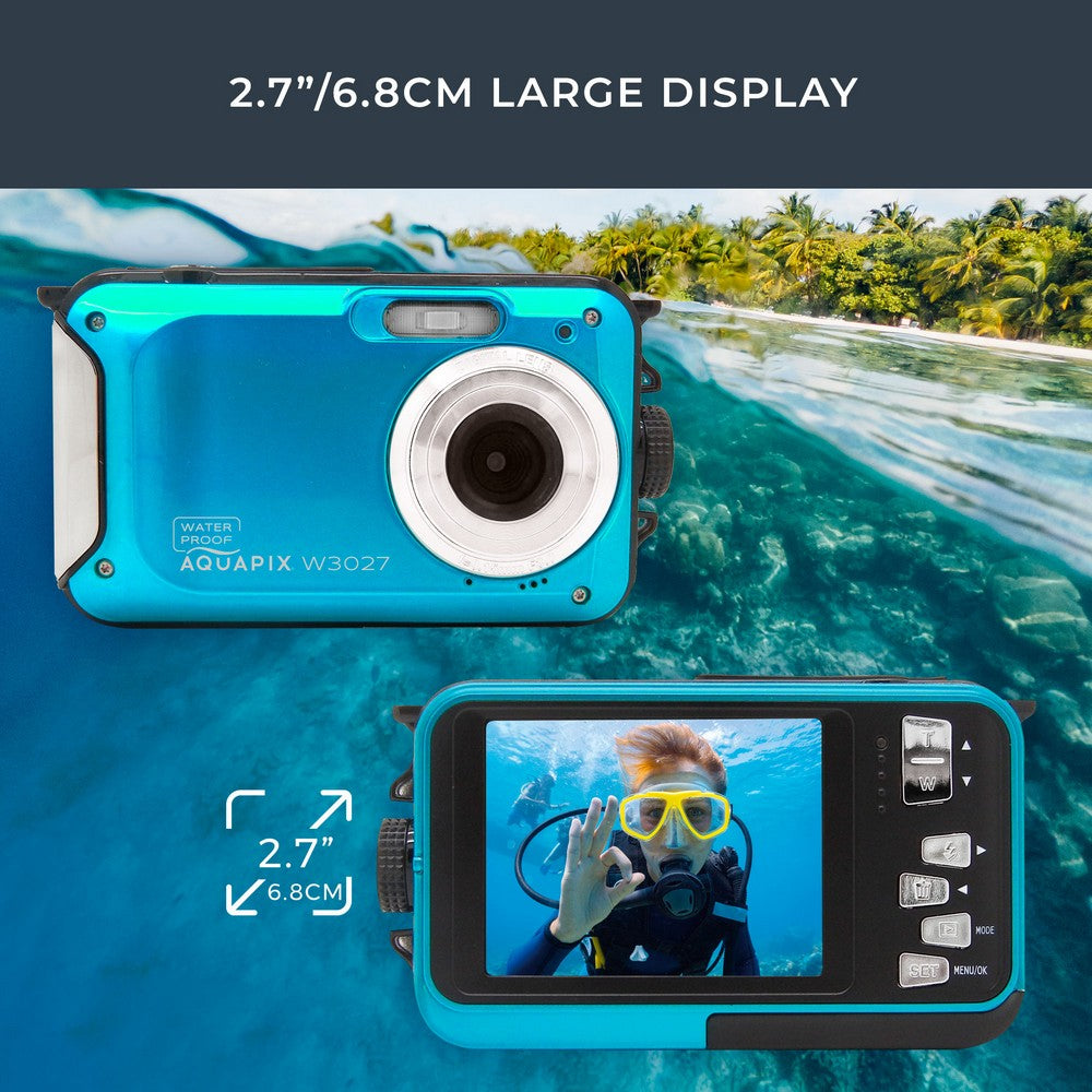 Aquapix podvodni digitalni fotoaparat W3027 WAVE IceBlue - EASYPIX10035