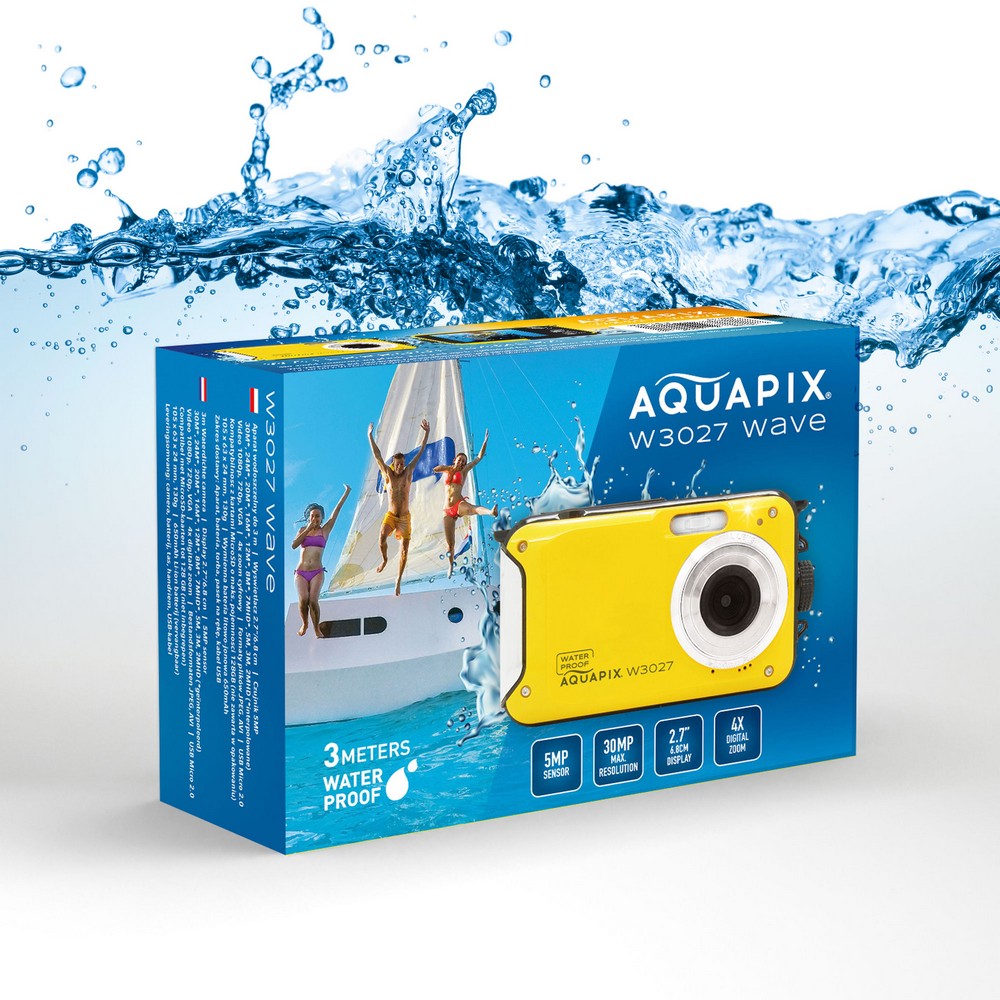 Aquapix podvodni digitalni fotoaparat W3027 WAVE rumena - EASYPIX10032