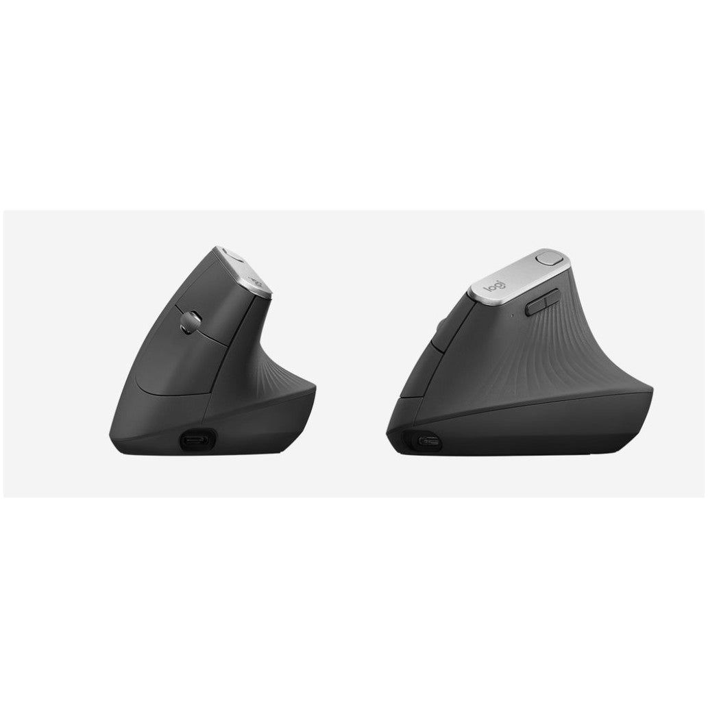 Miš brezžična + Bluetooth napredno ergonomska Logitech MX Vertical USB-C silent Unifying grafitna (910-005448)
