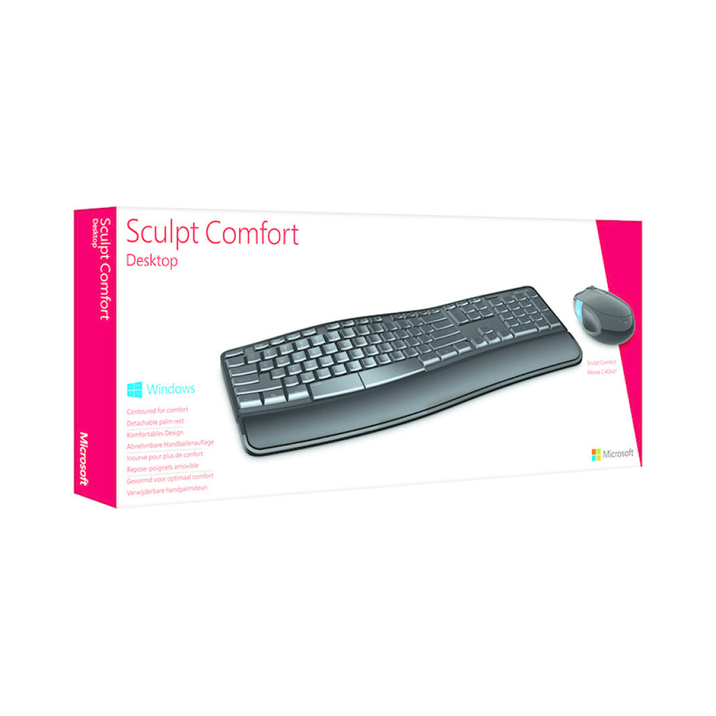 Tipkovnica in miš Microsoft brezžična desktop Sculpt Comfort Desktop ENG priložen naslon za zapestja SLO gravura (L3V-00021)