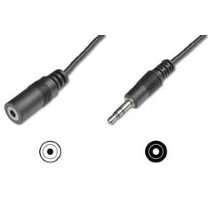 Kabel Audio 3,5mm M => 3,5mm Ž podaljšek 2,50m Digitus (AK-510200-030-S)