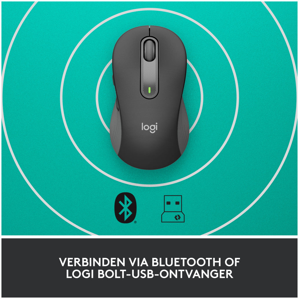 Miš brezžična + Bluetooth Logitech M650L 4000DPI Signature velikost L grafitna (910-006236)