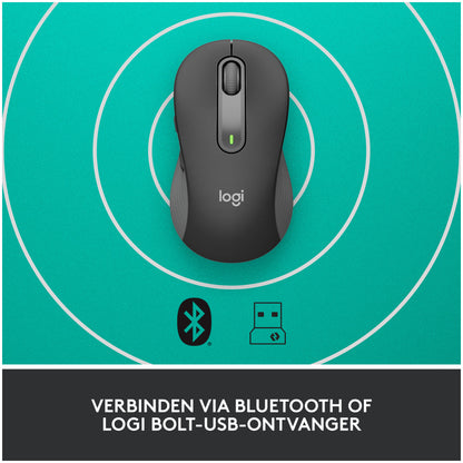 Miš brezžična + Bluetooth Logitech M650L 4000DPI Signature velikost L grafitna (910-006236)