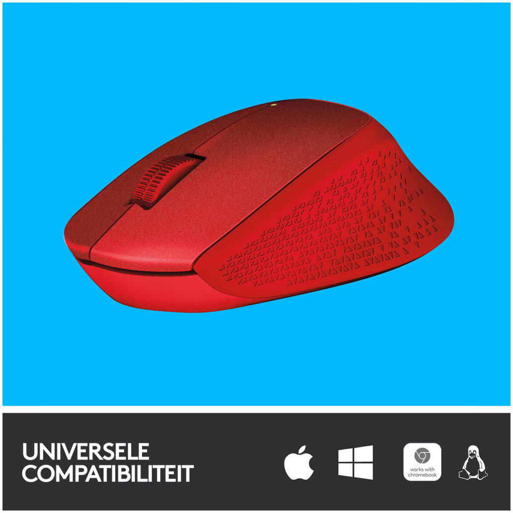 Miš Logitech brezžična optična M330 rdeča silent plus (910-004911)