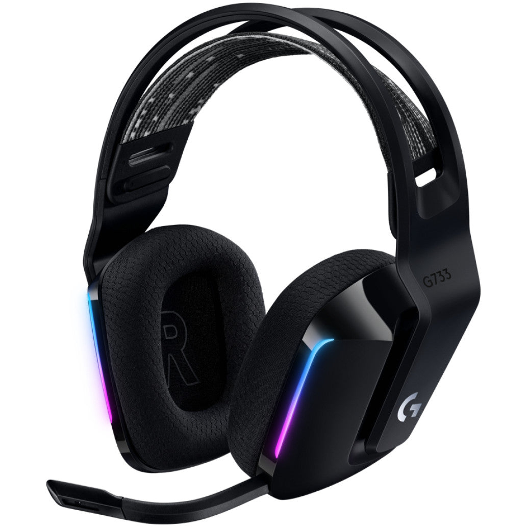 Slušalke gaming Logitech brezžične G733 Lightspeed 2,4Hz - črne (981-000864)