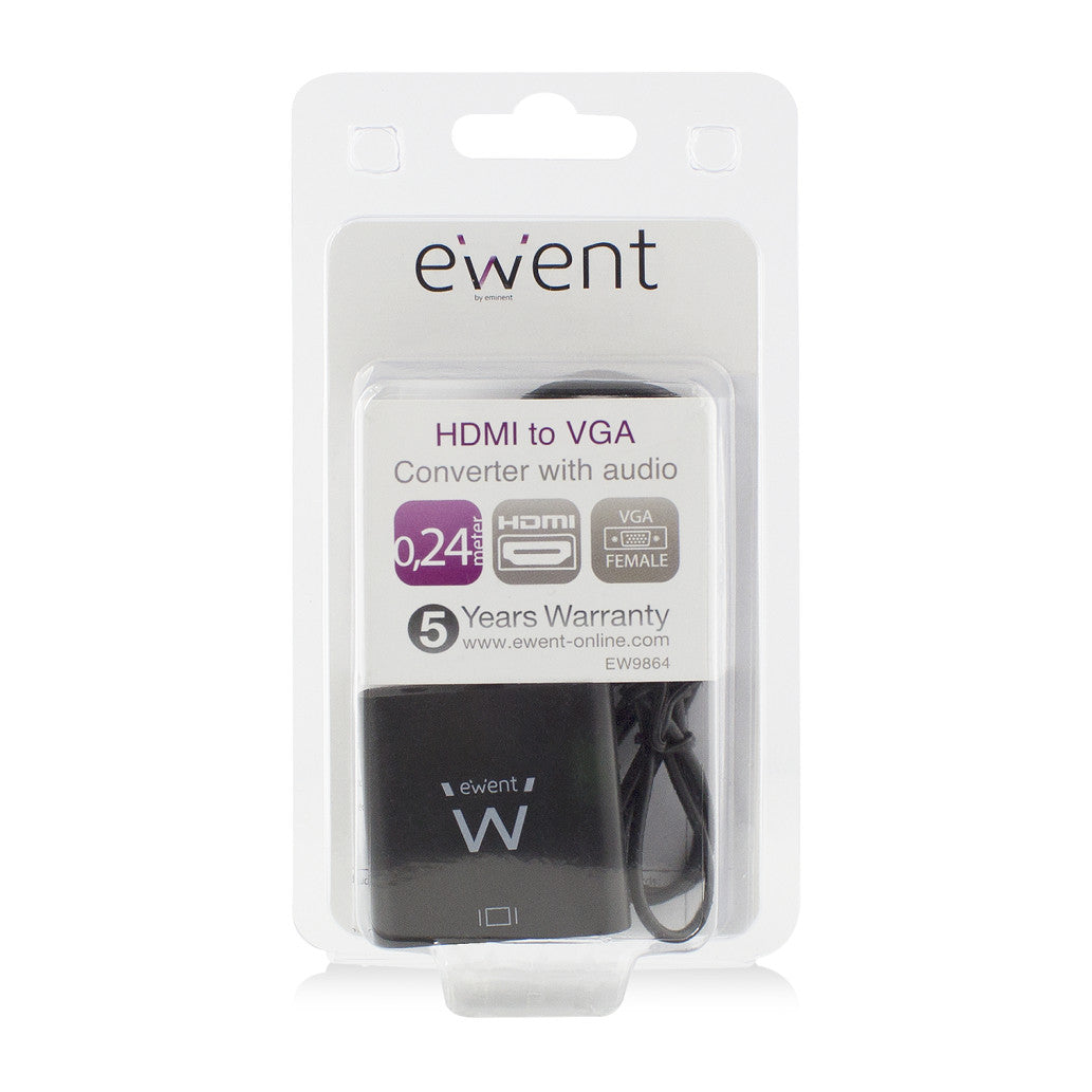 Adapter HDMI (m) => VGA (ž) 23cm Ewent EW9864