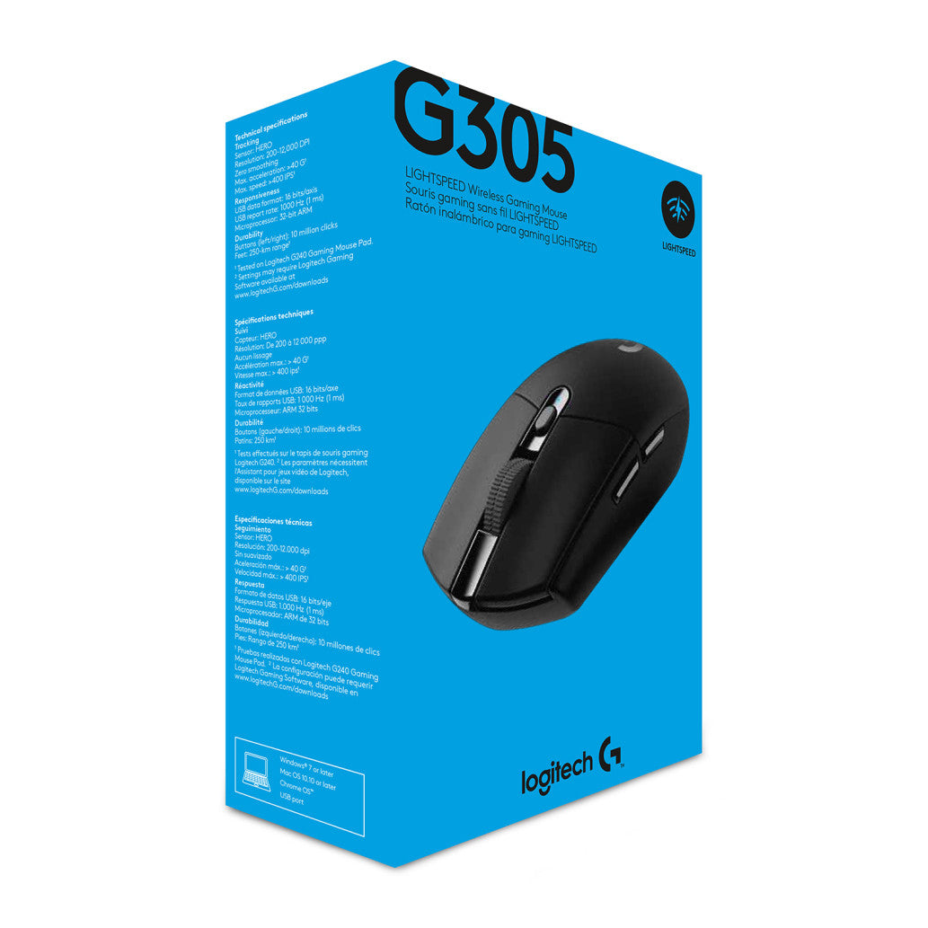 Gaming miška brezžična Logitech G305 LightSpeed, črna (910-005283)