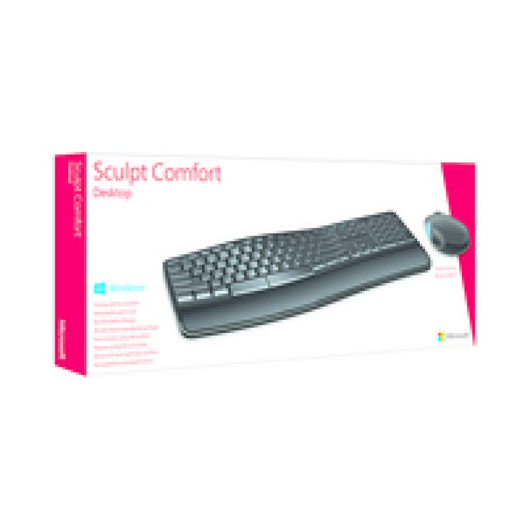 Tipkovnica in miš Microsoft brezžična desktop Sculpt Comfort Desktop ENG priložen naslon za zapestja SLO gravura (L3V-00021)