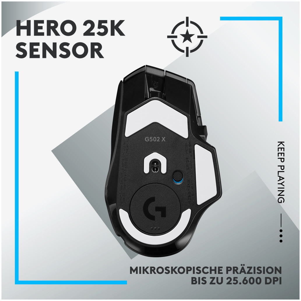 Gaming miška brezžična Logitech G502 X LightSpeed, črna (910-006180)