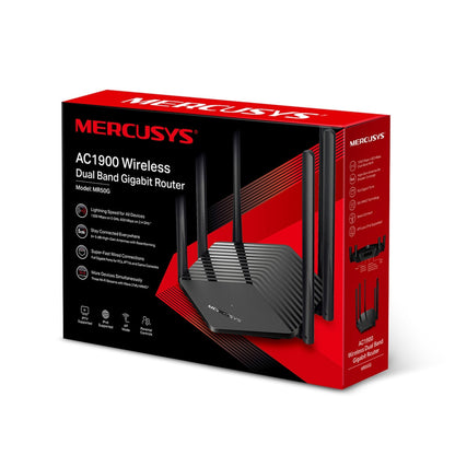Usmerjevalnik brezžični MERCUSYS WiFi5 802.11ac AC1900 1300Mbit/s dualband 2xLAN 6x antena (MR50G)
