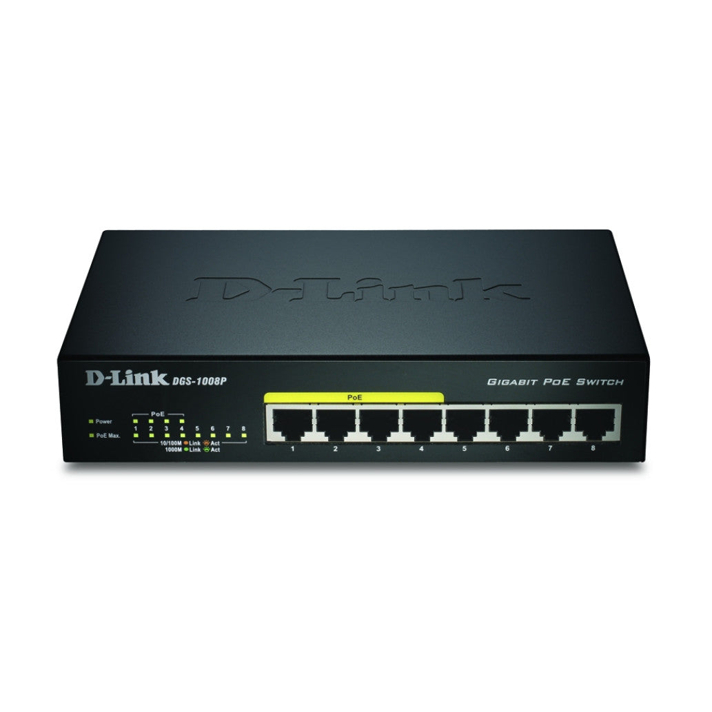 STIKALO 8-PORT D-link 100/1000 1000 (DGS-1008P/E)