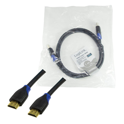 KABEL HDMI/HDMI M/M  1,00m LogiLink pozlačeni kontakti V2,0  4K/60Hz (CH0061) EOLS-P