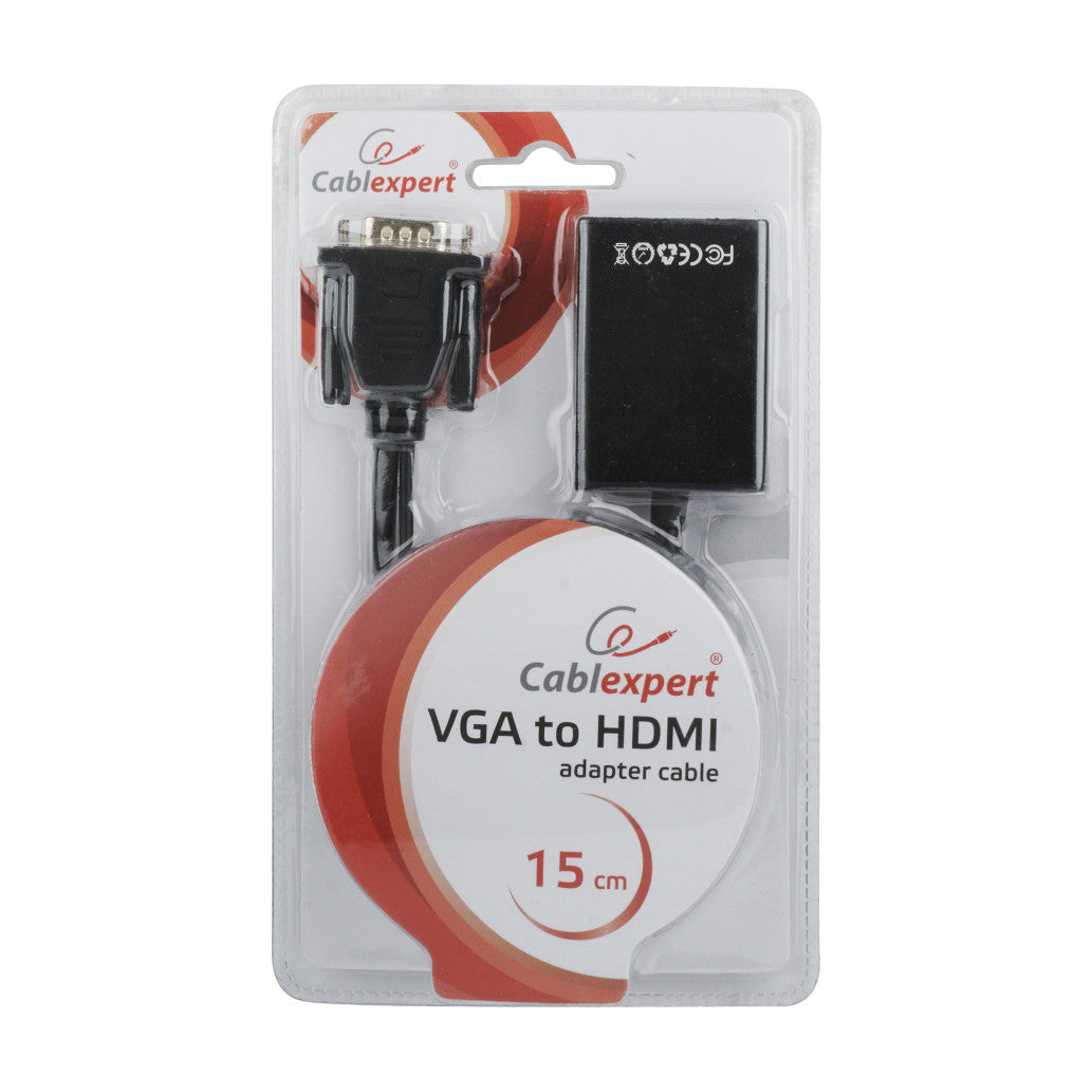 Pretvornik VGA (m) => HDMI (ž) Video ter avdio pretvornik Gembird (A-VGA-HDMI-01)