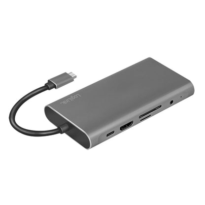 Priklopna postaja USB-C => 3x USB tip A 1xUSB-C PD 100W 1x HDMI 1x VGA1x RJ45 1x 3,5mm avdio 1x čitalec kartic SD/microSD LogiLink (UA0383) EOLS-P