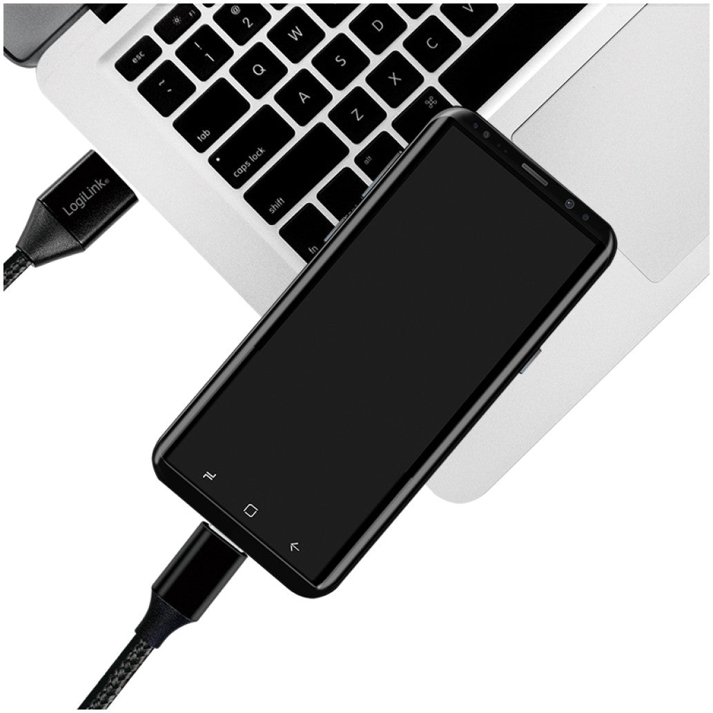 Kabel USB-C (m) => USB-A (m) 2.0 tekstil ovoj 1,0m 5V/3A 480MBs LogiLink črn (CU0140)