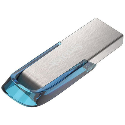 Spominski ključek 64GB USB 3.0 Sandisk Ultra Flair 150MB/s - kovinski/brez pokrovčka/moder-srebrn (SDCZ73-064G-G46B)