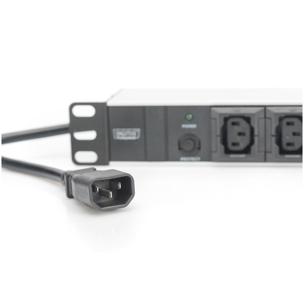 Razdelilec Digitus 48cm 10xEuro C13 ALU UPS Digitus črno/siv